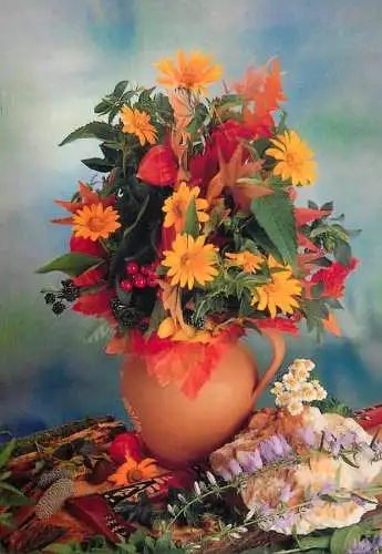 Advertising postcard flower vase