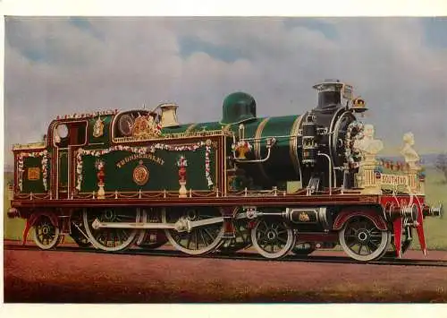 Transportation postcard train steamSouthend railway no.80