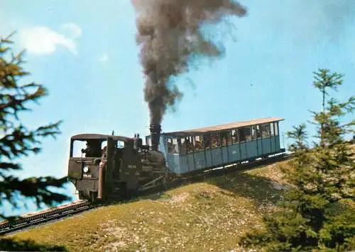 Transportation postcard train steam Zahnradbahn zum Schafberg