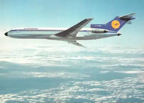 Transportation postcard airplane Lufthansa B727 Europa Jet