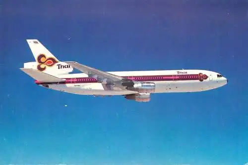 Transportation postcard airplane Thai DC-10-30