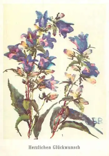 Flower postcard herzlichen gluckwunsch