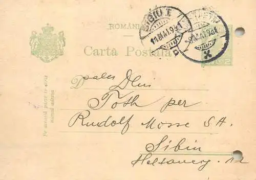 Romania postcard carte postala 1931