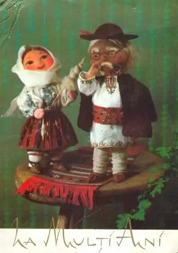 Holiday postcard new year Romania traditions