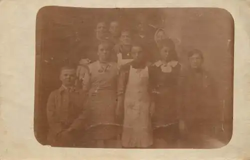 Photo postcard social history family reunion uniforms