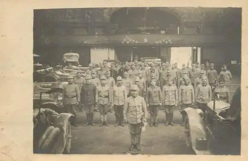 Photo postcard social history army soldier formation company