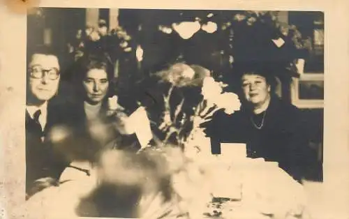 Photo postcard social history family couple elegance prestige wedding party