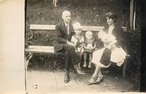 Photo postcard social history family 1937 uniforms