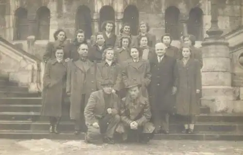 Photo postcard social history class reunion Hungary Budapest