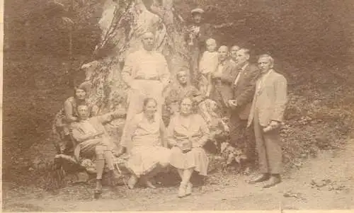 Photo postcard social history family outdoors Romania Nadas 1924