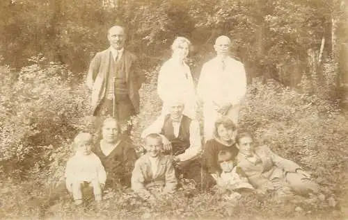Photo postcard social history family outdoors