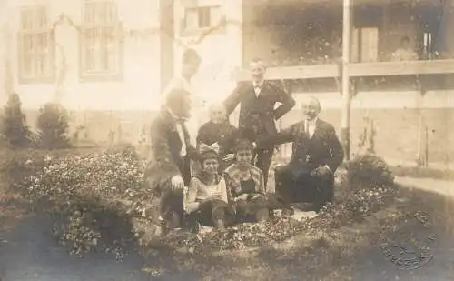 Photo postcard social history family outdoors elegance