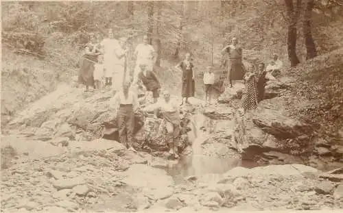 Photo postcard social history waterfall hikers
