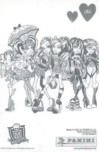 Monster High by Panini 2011 Mattel Inc. card 085