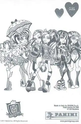 Monster High by Panini 2011 Mattel Inc. 031