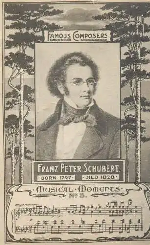 Music related vintage postcard Franz Peter Schubert