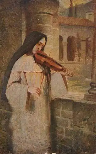 Music related vintage postcard Hermann Kaulbach