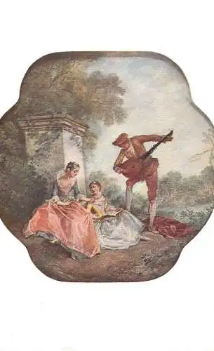 Music related vintage postcard Nicolas Lancret la lecon de musique