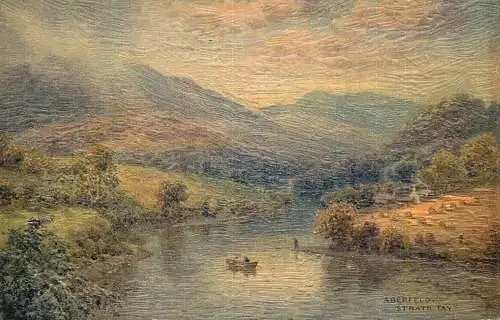 British fine art scenic postcard Oilette the land of the mountain and the flood