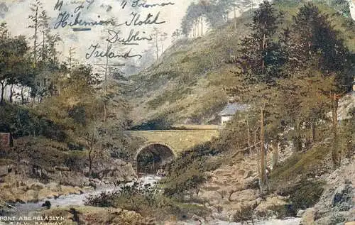 British fine art scenic postcard Point Aberclaslyn railway