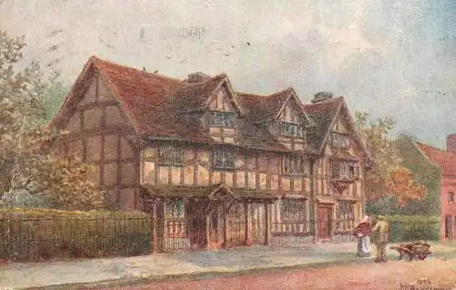 British fine art scenic postcard Shakeaspeare birthplace