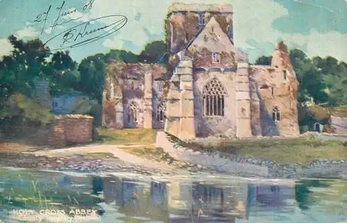 British fine art scenic postcard Holy cross abbey