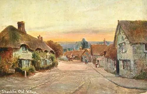 British fine art scenic postcard Shenklin old village