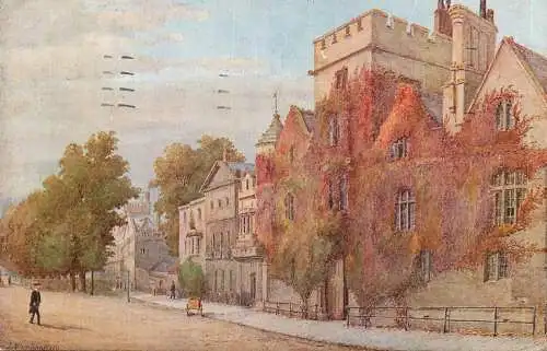 British fine art scenic postcard Balliol College Oxford 1922