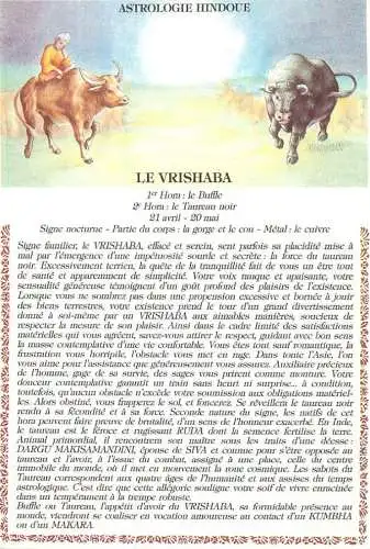 Zodiac signs cards le taureau astrologie hindoue