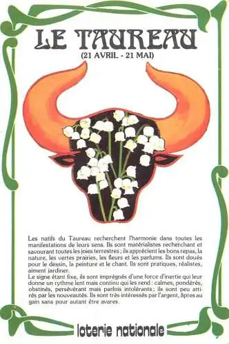 Zodiac signs cards le taureau loterie nationale