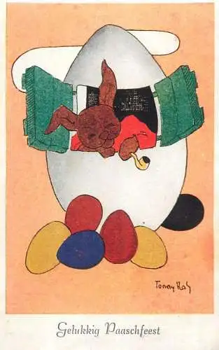 Fine art postcard Easter Gelukkig Paaschfest