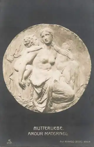 Fine art postcard sculpture statue Mutterliebe Amour Maternel Begas Berlin