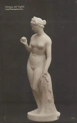 Fine art postcard sculpture statue Venus mit Apfel von Thorwaldsen