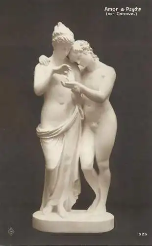 Fine art postcard sculpture statue Amor & Psyche von Canova