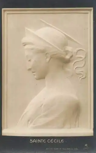 Fine art postcard sculpture statue Sainte Cecile Michell Berlin 1906