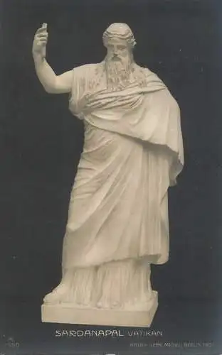 Fine art postcard sculpture statue Sardanapal Vatikan