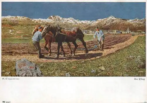Fine art postcard painting G. Gegantini Um plug