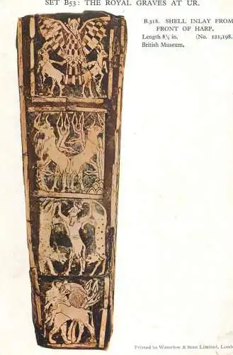 Fine art postcard painting royal graves at UR shell inlay