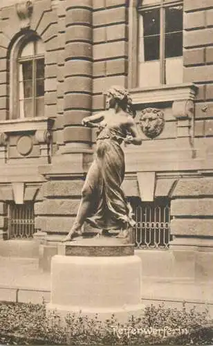 Germany Leipzig Reifenwerferin statue
