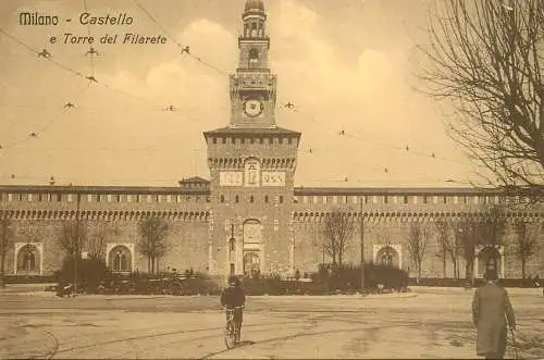 Italy Milano castello e torre del Filarete