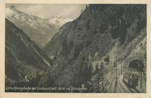 Switzerland Lotschbergbahn bei Lindwald mit blick ins Lotschental