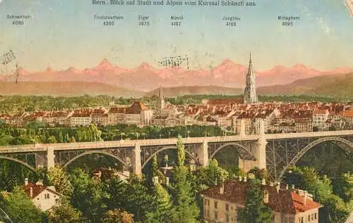 Switzerland Bern Blick auf stadt und Alpen vom Kursaal