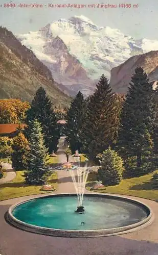 Switzerland Interlaken Kursaal Anlagen mit Jungfrau