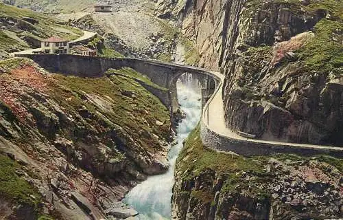 Switzerland Gotthardstrasse Die Teufelsbrucke
