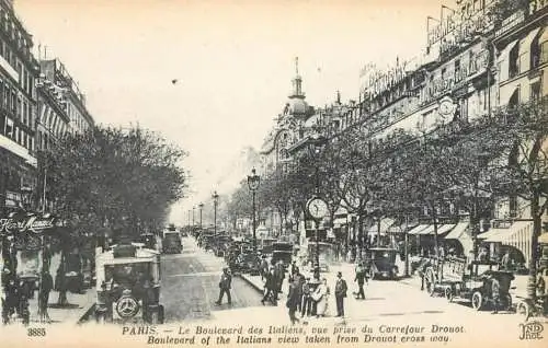 France Paris Le Boulevard des Italiens vue prise du Carrefour Drouot
