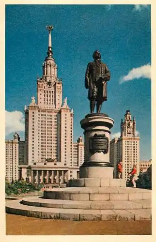 Russia Moscow Monument to M. Lomonosov near University