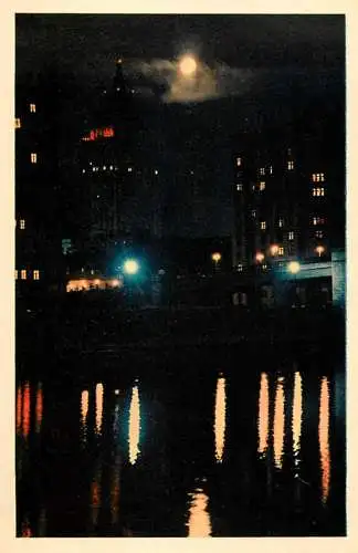 Russia Moscow Smolenskaya Embankment night view