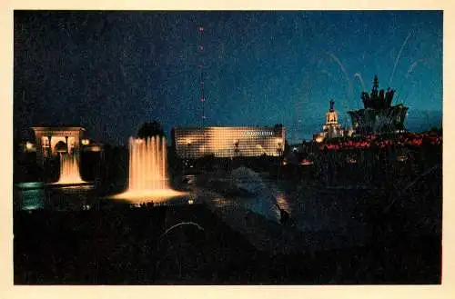Russia Moscow Economic of Economic Achievement night view