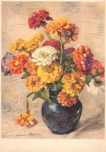 Flora illustration Zinnie flowers Aimee Rapin signed painting