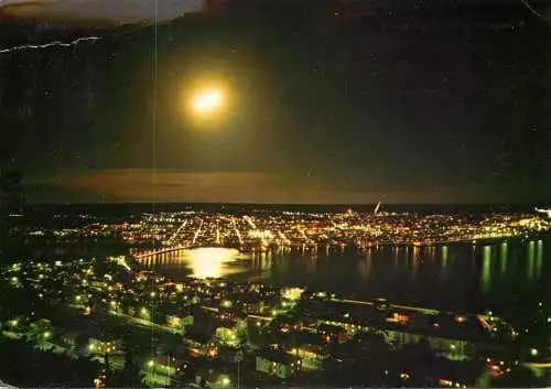 Sweden Ostersund night panoramic view
